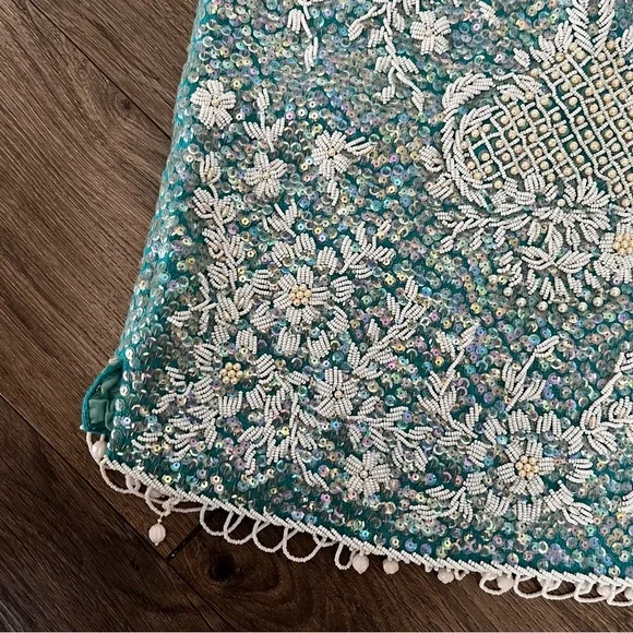 Stephen Chu 'Beaded Sweater Factory' lined sequin beaded sleeveless top M - Picture 3 of 12